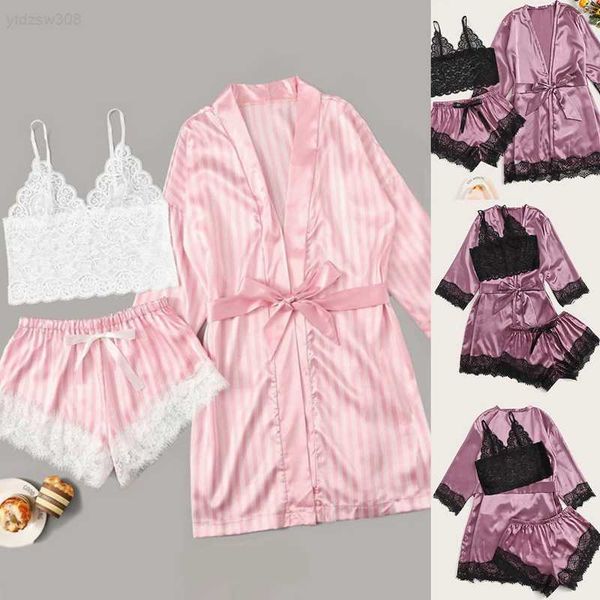 

v-neck silk pajamas for women floral satin pajama set summer 2020 pyjamas women satin sleepwear lingerie pijama mujergje8, Black;white