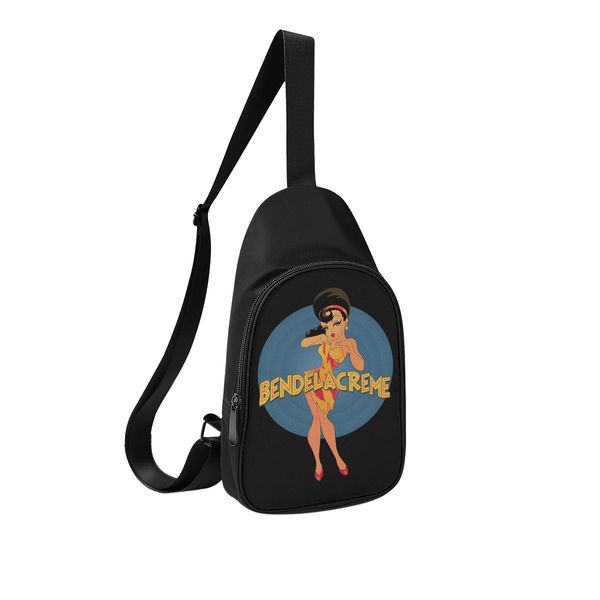 

diy custom men's chest bags women's shoulder bags chest bags black lovely production of personalized exclusive custom couple gifts