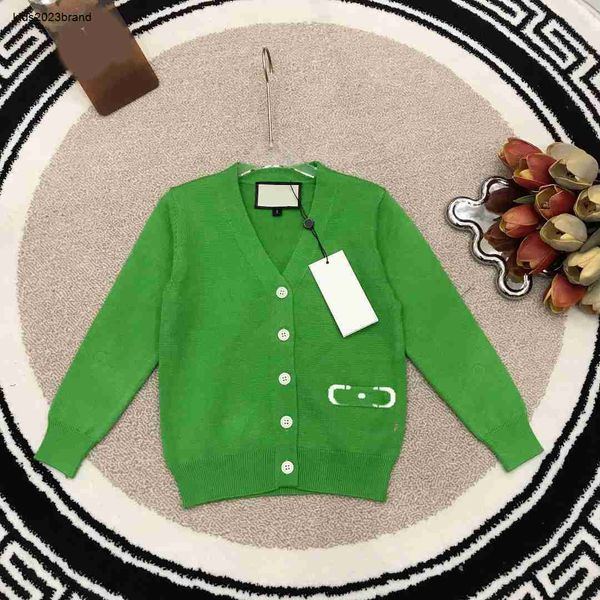 

designer kids cardigan long sleeved round neck baby v-neck sweater size 100-150 cm spring products knitted overcoat for boys aug30, Blue