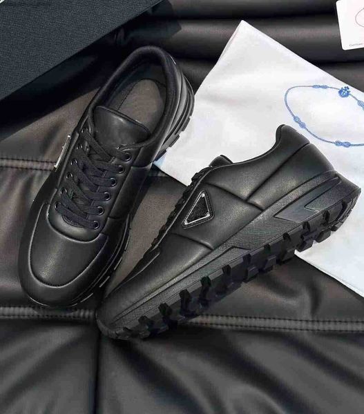 

elegant brand prax 01 sneakers shoes men's re-nylon technical fabric casual walking rubber luxury designer lug sole party wedding runne, Black