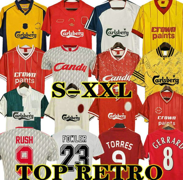

mcmanaman 04 05 retro gerrard soccer jersey torres 1982 dalglish football shirts fowler 1989 maillot 06 07 barnes 08 09 rush 97 95 96 93 85, Black;yellow