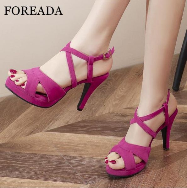 

dress shoes foreada cross strap sandals woman platform extreme high heels spike heel buckle ladies party summer black 432875323