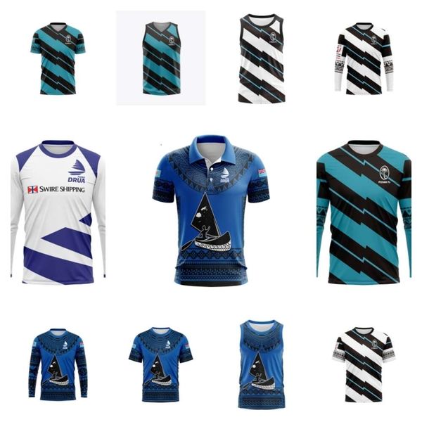 

2023 fiji 7's home/away rugby jersey rugby long sleeve sport shirt vest delivery, Black;gray