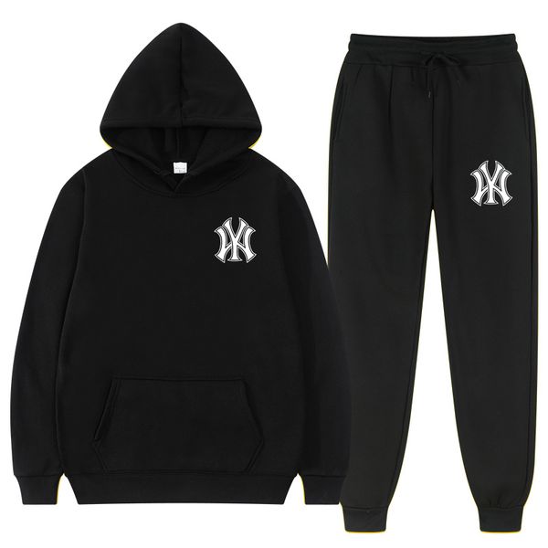 

men's tracksuits 2 pieces sets tracksuit hooded sweatshirt drawstring pants male sport hoodies running sportswear men women brand autum, Gray
