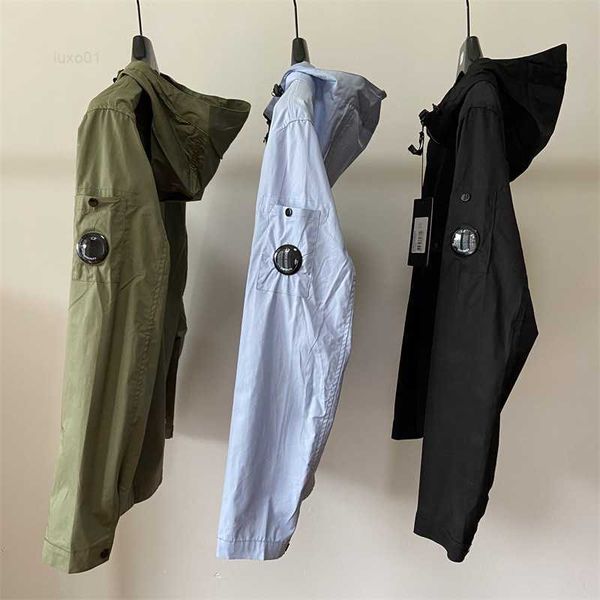 

men's jackets spring and autumn hooded cp jacket multi pocket lens decoration cotton material men's casual zipper thin, Black;brown