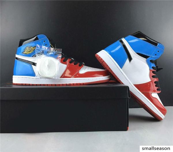 

2019 1s high og fearless red blue men basketball shoes 1s rookie of the year pine green court purple unc chicago trianers 36475267684, Black
