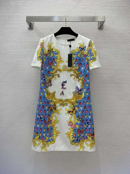 

designer dresses for woman elegant clothes handmade beaded and diamond embellished gold floral beetle print round neck short sleeve summer d, Black;gray
