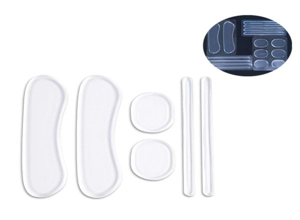 

invisible transparent high heel pad soft gel half insoles stick protect pain relief self adhesive insole foot care tools6545883, White;pink