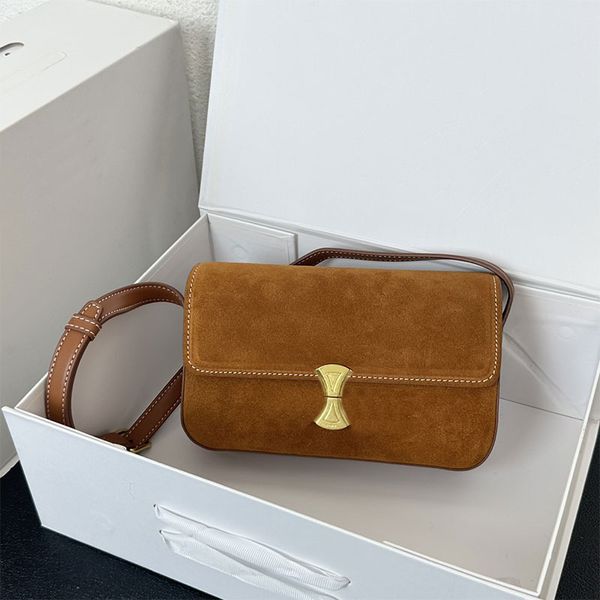 

flap crossbody bags women fashion handbags purse frosted cowhide golden hardware underarm package classic triomphe shoulder bag plain wallet