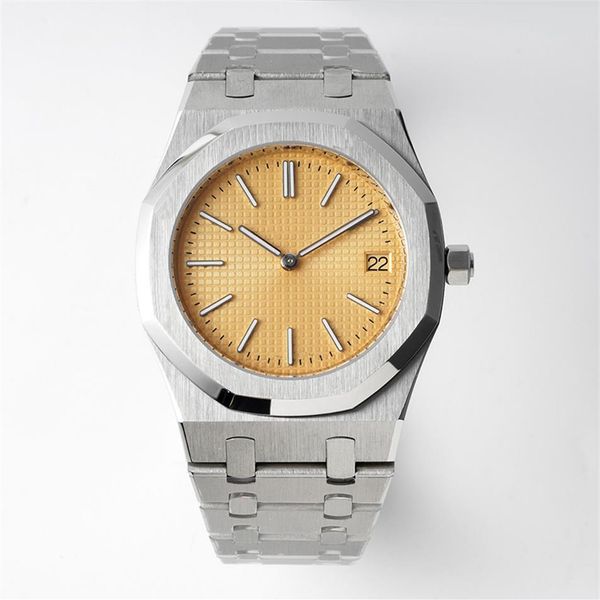 

mens watches automatic mechanical watch 39mm octagonal bezel waterproof fashion business wristwatches montre de luxe258l, Slivery;brown