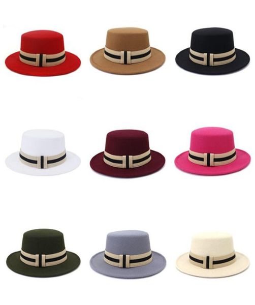 

flat fedora hat women men wide brim hats woman felt hat female fedoras man casual cap male caps autumn winter fashion accessor3886236, Blue;gray