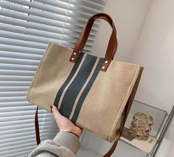 

skorean women039s handheld briefcase professional luxurys commuting stripe simple one shoulder large capacity canvas bag9235311