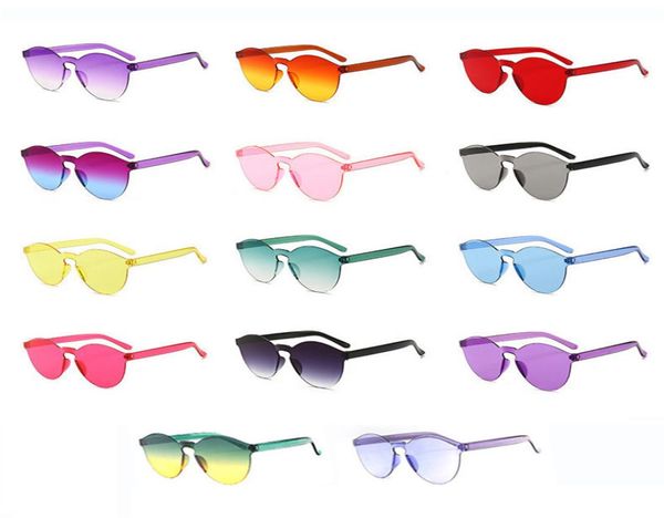 

rimless sunglasses women fashion round ocean candy lens shades female sun glasses girls gafas de sol uv4006399412, White;black