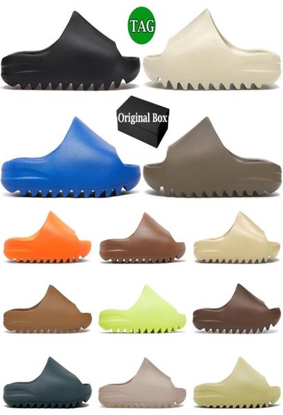 

designer slides for men women slippers onyx azure bone desert sand earth brown enflame orange flax mens fashion sandals summer out1566397, Black