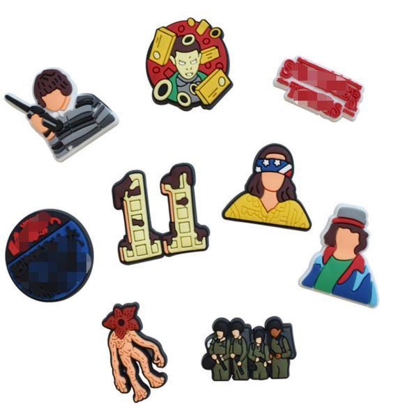 

shoe parts accessories moq 50pcs pvc odile strap buckle fashion bracelet wrist decoration gift strange storys random mix 18fft5448253, White;pink