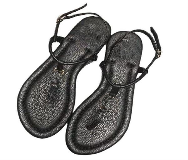 

022 designer ladies sandals new thong flat roman buckle beach slippers breathable lightweight casual women039s sho4964867, Black
