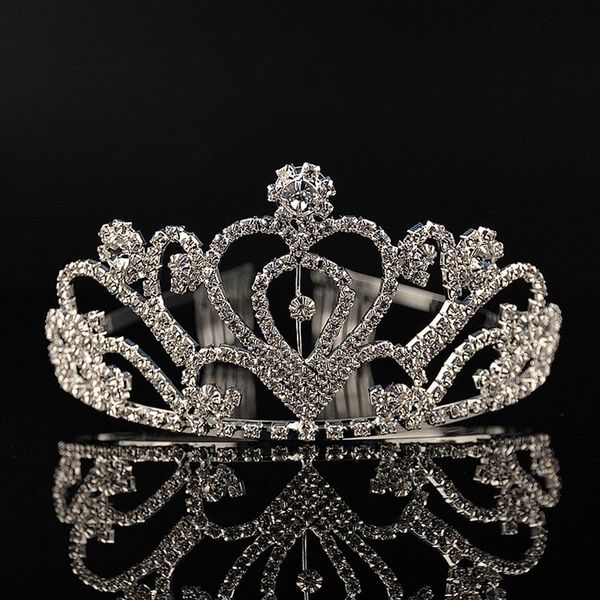 

silver crystals wedding tiaras beaded bridal crowns rhinestone head pieces comb hair accessories pageant tiara280k