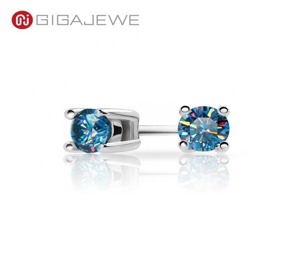 

jewelry accessories earringsstud earrings gigajewe moissanite blue pink ef round cut total 02ct diamond test passed 18k gold plat8395758, Golden;silver