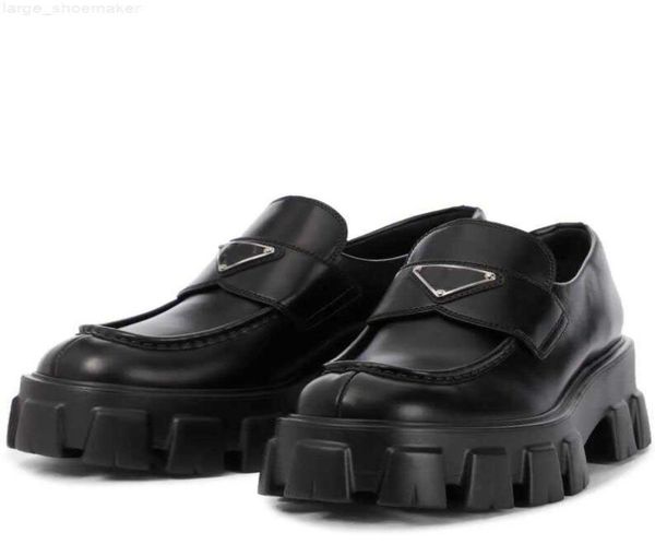 

women casual loafers shoes black genuine leather platform sole shoe monolith brushed leathers pointed and round p brand shoe8550790