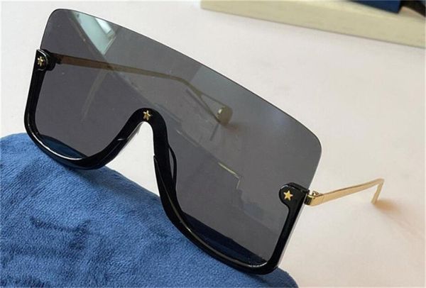 

new fashion design sunglasses 0540s connected lens big size half frame with small star decoration avantgarde popular goggle q1010810, White;black