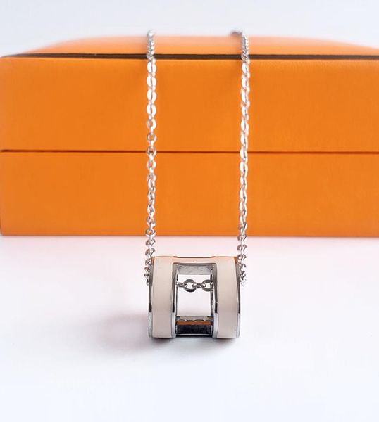 

classic h necklace designer necklace silver enamel necklace luxury 316l stainless steel mens and womens necklace4609998