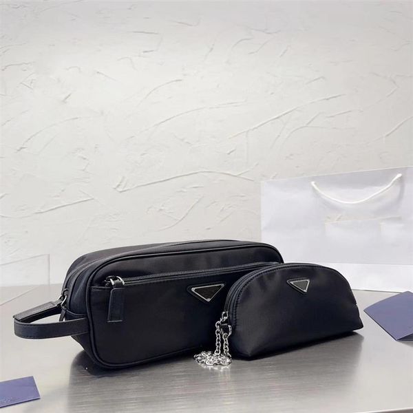 

designer cosmetic bag men and women toiletry bags fashion cases 2pcs wrist bag lady makeup bags large capacity purse luxury handba289x