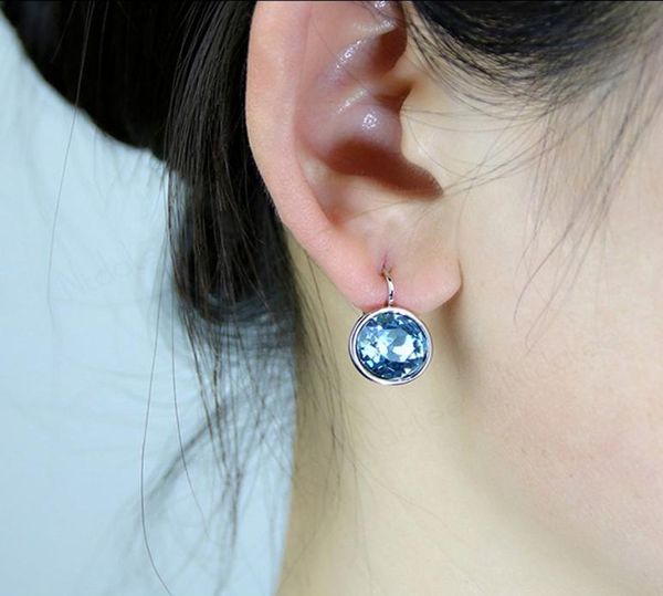 

classic 100 original crystals from austrian bella mini earrings fashion stud earrings trending party christmas bijoux gifts women9215632, Silver
