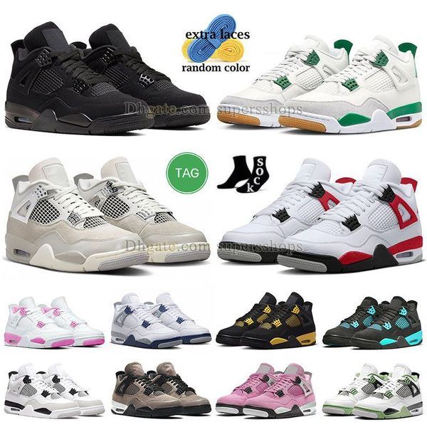 

thunder jumpman 4 4s mens basketball shoes black cat military blacks seafoam midnight navy cats frozen moments university ice blue men women