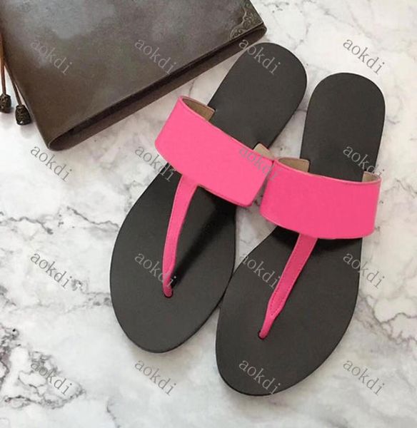 

designer slides women slippers sandals beach slide flip flops fashion flat bottomed summer girls leather rubber black pink slipper5417355