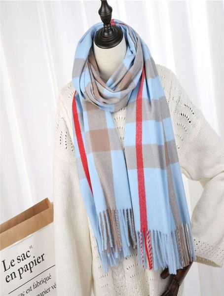 

whole winter cashmere scarf highgrade soft thick cashmere scarv classic long tassel scarf men039s women039s brands shaw6344939, Blue;gray