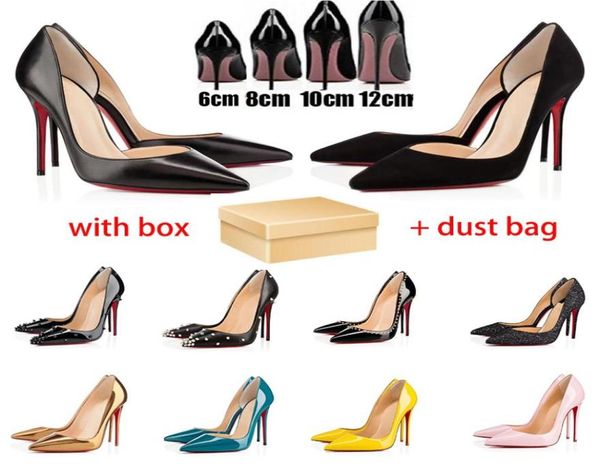 

designer heels women dress shoes luxury high heel 6cm 8cm 10cm 12cm quality sole shoe round pointed toes pumps bottom wedding part4861766, Black