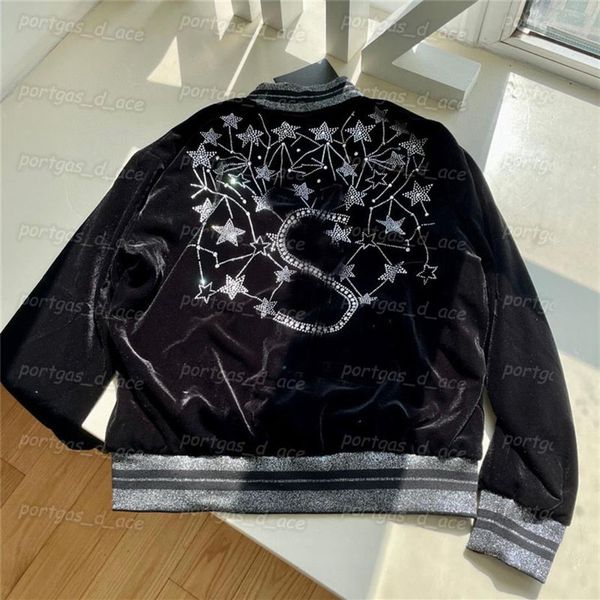 

shiny women baseball coat letter men baseball jacket casual autumn spring long sleeves jacket lovers street style jackets2568, Black