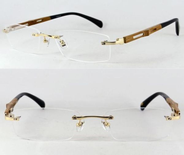 

pure titanium wooden hand made rimless eyeglass frames luxury myopia rx able men women glasses spectacles 2103239761940, Silver