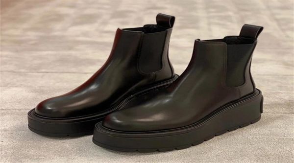 

2022 new women ankle boots thick sole platform short booties ladies autumn chelsea boots black wedge botas mujer wedges3527872