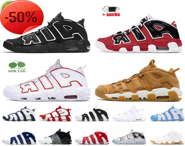 

fashion women mens uptempos scottie pippen basketball shoes black bulls hoops pack white varsity red premium wheat university blue7161156