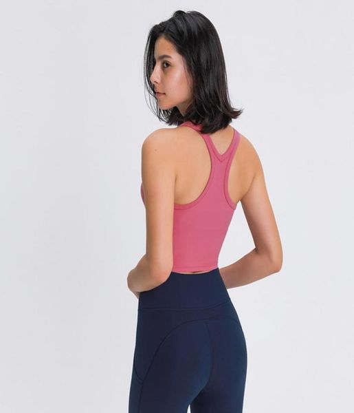 

081 women tank training shirts fitness outfit vest quick dry breathable yoga gym short t slim fit shockproof sports underwear4794014