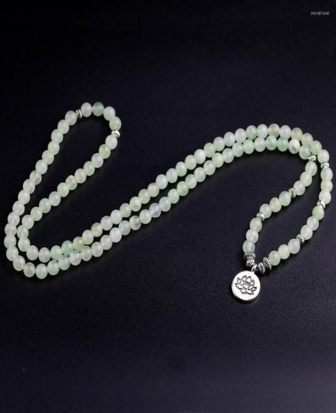 

strand natural a grape chalcedony 108 mala beaded bracelet or necklace women boho yoga charm2345233, Black
