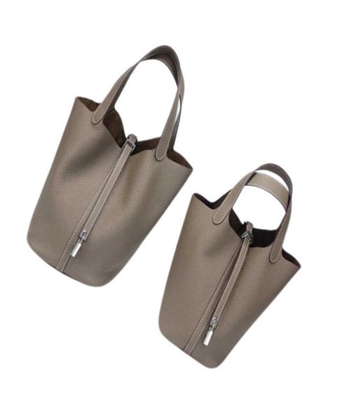 

2020 new brand fashion colorful bag basket xury designer womans bag lock picotin head layer cowhide bucket package hand carry ha3798626