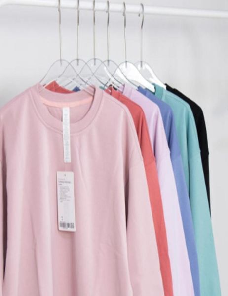 

women039s autumn hoodie winter casual loose yoga outfit oneck cotton long sleeve sport tshirt women gym clothes womens sweats1178695