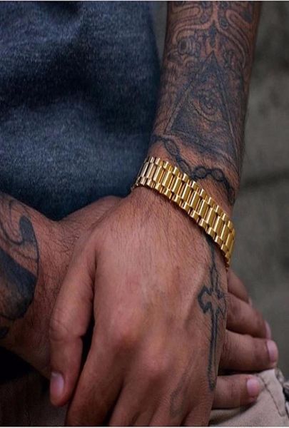 

luxury bracelet gold stainless steel bracelet 220mm wristband men jewelry bracelets bangles gift for him wristband men1592025, Black