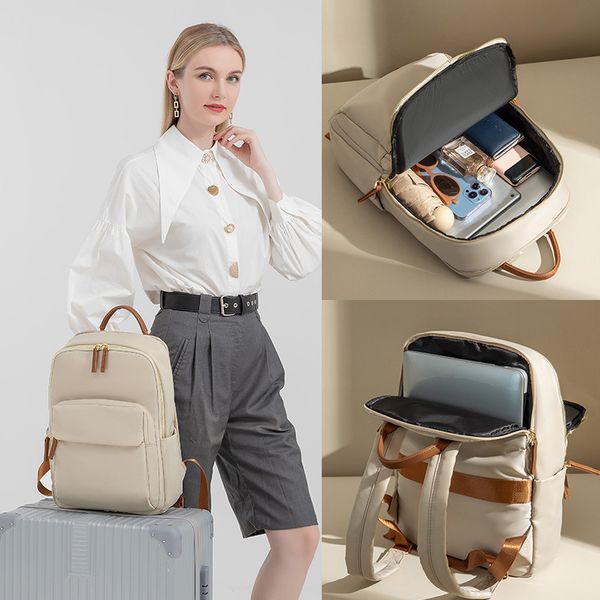

wholesale women shoulder bags 4 colors waterproof and wearable oxford leisure backpack large capacity 14-inch joker computer bag light trave