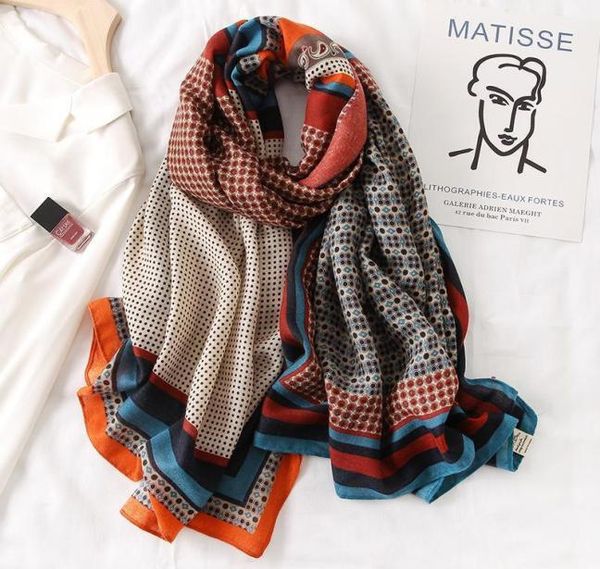

scarves whole brand designer cotton scarf foulard bandana long lrage shawls wrpas winter warm 2021 19301041, Blue;gray