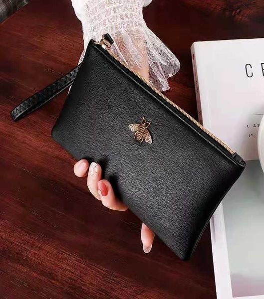 

long style bee women designer wallets lady fashion casual multifunction phone purses female large capacity clutchs no186233690, Red;black