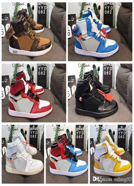 

2020 jointly signed high og off 1s kids basketball shoes chicago 1 infant boy girl sneaker toddlers new born baby trainers childre2803409, Black