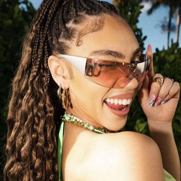 

d frameless millennium sunglasses one piece, White;black