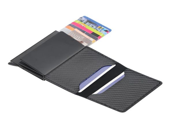 

mini rfid wallet with automatic slide holder credit case organizer card storage bag protector men wallets k9129wll505646242, Brown;gray