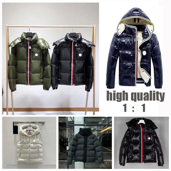 

designer puffer jacket mens down jacket parkas coats jackets winter coat warm coat fashion brand hooded outwears windbreaker outdoor couple, Black