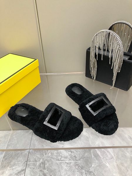 

designer women sandals womens slides crystal calf leather casual shoes quilted platform summer beach slipper with box 0901, Black