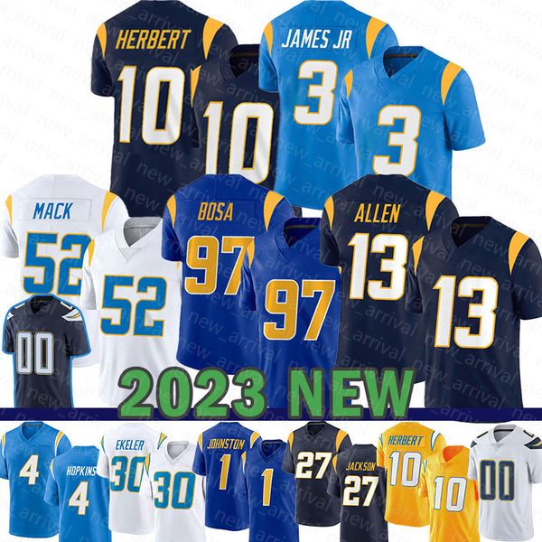 

khalil mack football jersey los angeleses chargers justin herbert derwin james jr. joey bosa keenan allen dustin hopkins j.c. jackson zion j, Black;red