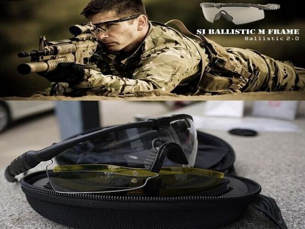 

new si bal m frame 20 3 lenses tactical goggles windproof mirror shooting men women sunglasses bicycle cycling eyewear6871787, White;black